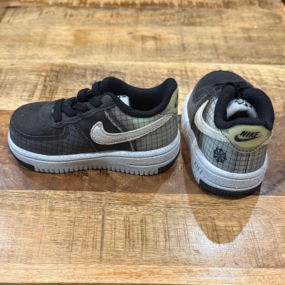 Nike Kids Black and Olive Sneakers